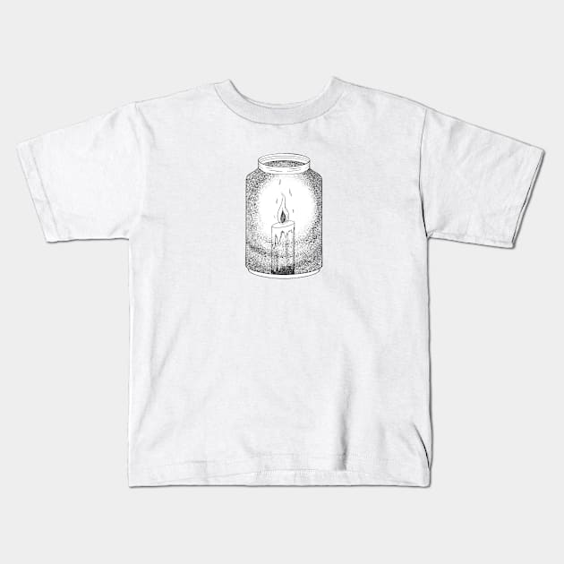 Candle Jar Kids T-Shirt by Emberpixie